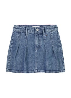 TOMMY HILFIGER Youth Denim Pleated A-Line Mini Skirt  - Image 4