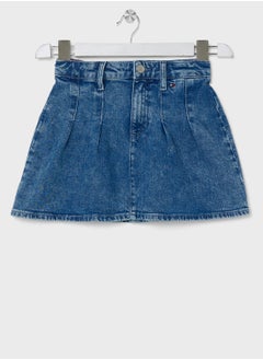TOMMY HILFIGER Youth Denim Pleated A-Line Mini Skirt  - Image 1