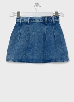 TOMMY HILFIGER Youth Denim Pleated A-Line Mini Skirt  - Image 2
