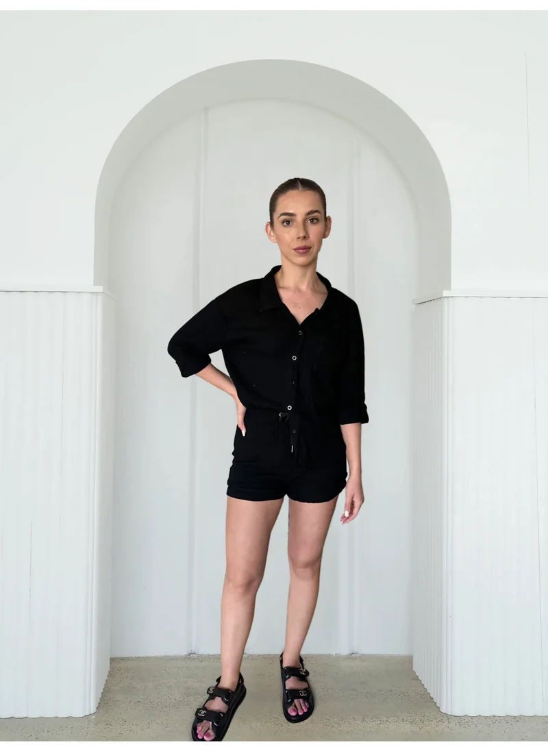 نوماد Long Sleeve Crinkle Button Down Shirt