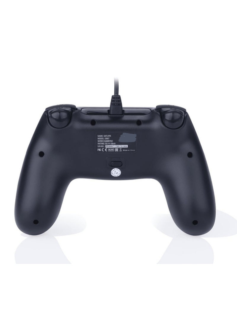 Generic - G807 Saturn Game Controller for PC - Wired with 16 Buttons and Joystick, USB, Black - Image 1