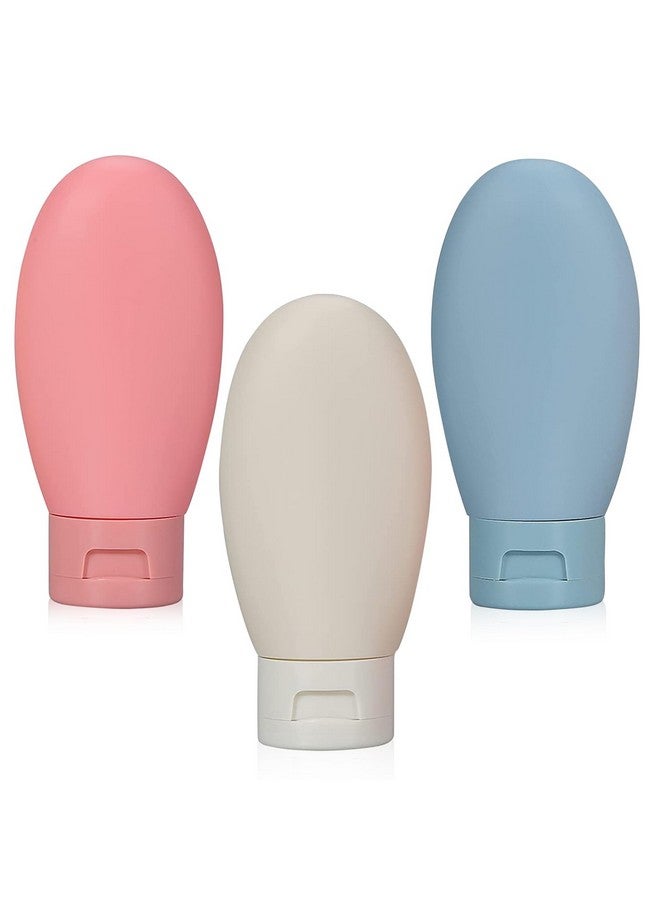 ماي كرييت مجموعة زجاجات السفر MAYCREATE® 3 قطع بسعة 60 مل لمستلزمات النظافة، حاويات سفر بلاستيكية قابلة لإعادة التعبئة مع غطاء، مجموعة زجاجات صغيرة فارغة مقاومة للتسرب لمستلزمات النظافة والشامبو واللوشن - Image 1