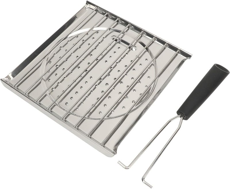 SHREESAMP SHREESAMP BBQ Grill Fish Rack Large Stainless Steel Roster Camping Cooking Area For Basket BBQ Grilling Square Shape Toaster Handle More And Durable Easy To Use Fish Net Grilling Basket Toaster White  - Image 2