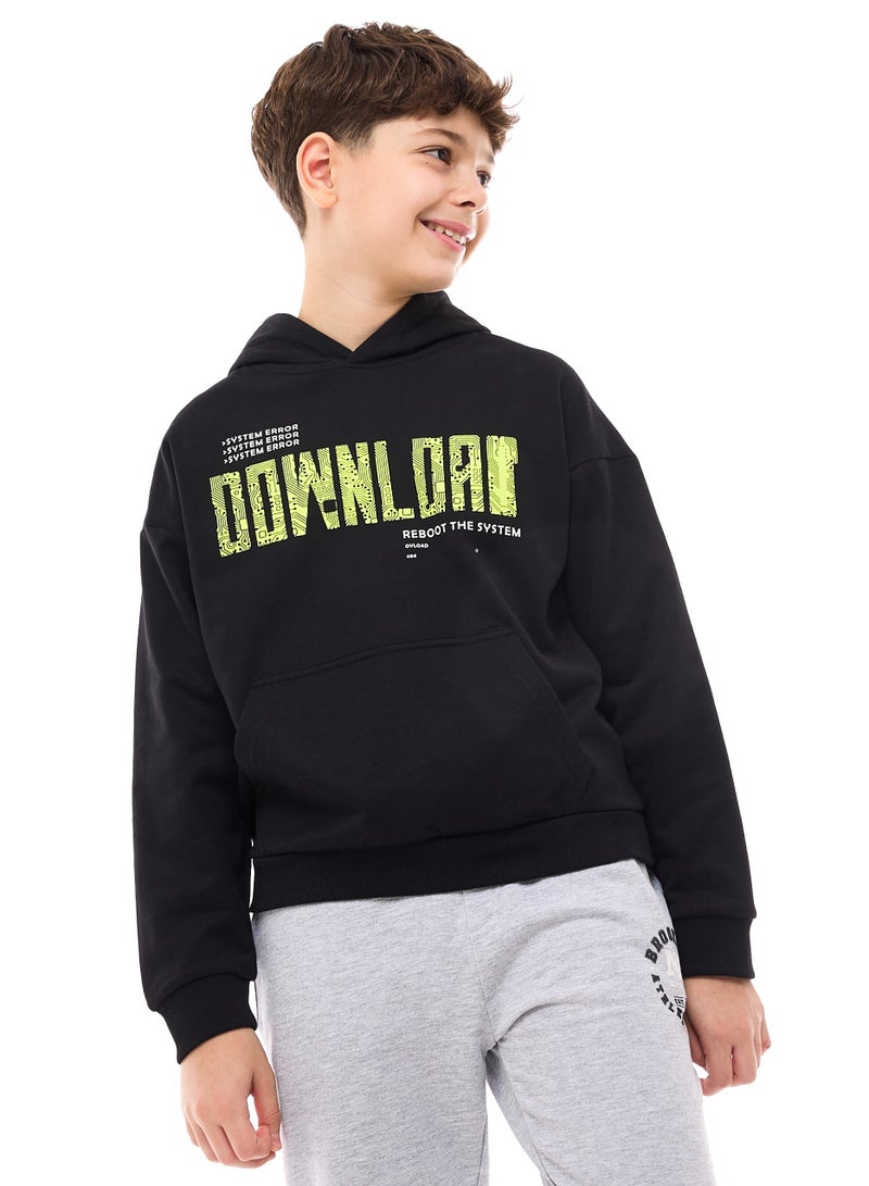 victor and jane Boys' Hoodie  (8-14yrs) Black - Image 1