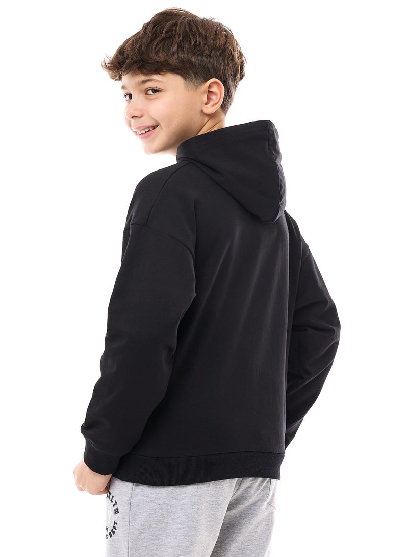 victor and jane Boys' Hoodie  (8-14yrs) Black - Image 3