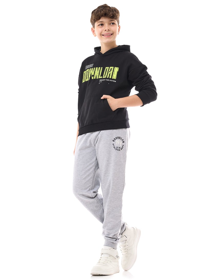 victor and jane Boys' Hoodie  (8-14yrs) Black - Image 4