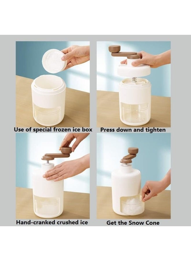 Portable Manual Ice Crusher Shaver, Hand-Cranked Snow Cone Machine with Ice Box for Home Use - Image 2