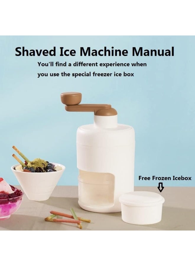 Portable Manual Ice Crusher Shaver, Hand-Cranked Snow Cone Machine with Ice Box for Home Use - Image 3
