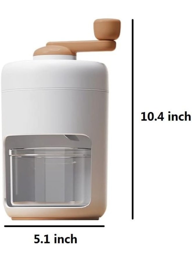 Portable Manual Ice Crusher Shaver, Hand-Cranked Snow Cone Machine with Ice Box for Home Use - Image 4