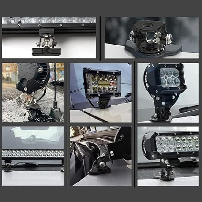 Gerui 2 Pcs Led Light Bar Mounting BracketsBlackAdjustable Pillar Hood Light Mount Bracket Clamp Holder NickelPlated Iron For Jeep Off Road Vehicle Trucks Suv Installing No Drilling - Image 4