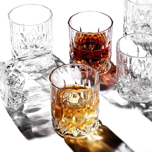 LEMONSODA Crystal Cut Old Fashioned Whiskey Glasses Set of 2, 4, 6-10oz Ultra-Clear Premium Lead-Free Rocks Glass Tumbler For Drinking Bourbon, Scotch, Cognac, Cocktails (Set of 4) - Image 3