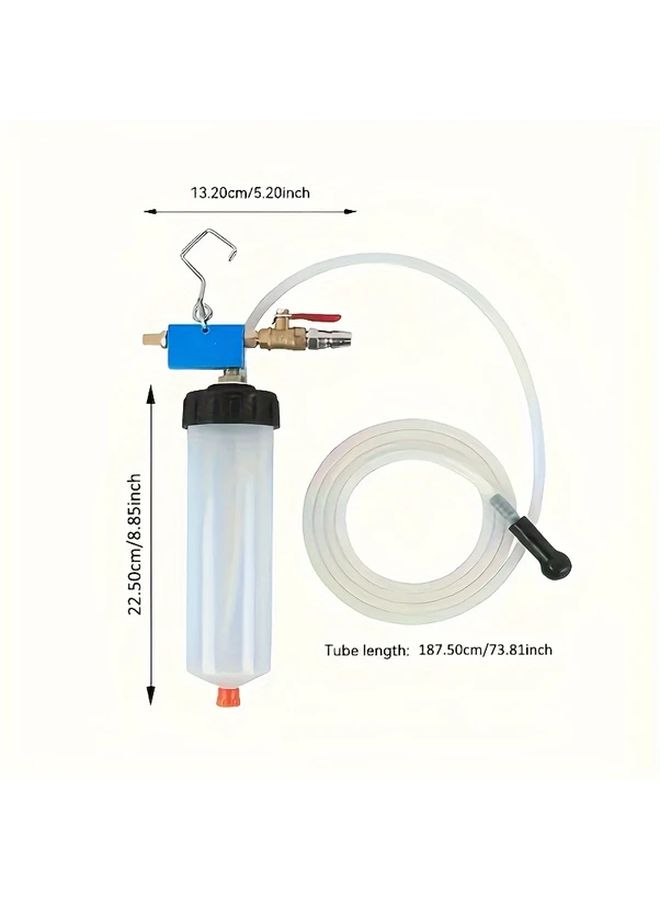Brake Fluid Bleeder Kit 300cc With Check Valve 1pc Pneumatic Pressure Tool - Image 2