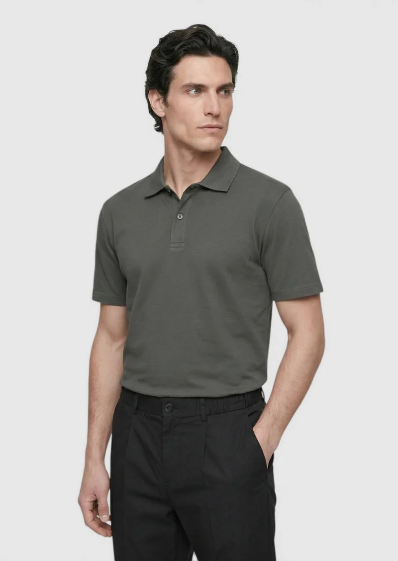 RAMSEY Khaki Plain 100% Cotton T-Shirt