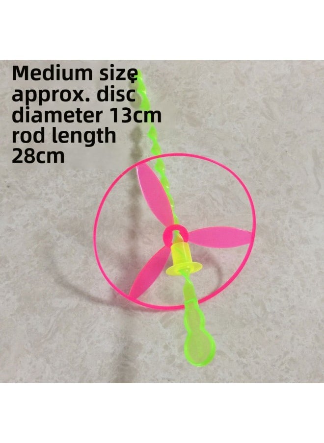 Flying Fairy Hand Push Flying Saucer Childhood Nostalgic Toys Children's Plastic Bamboo Dragonfly Stall Park Wholesale-Specifications:Medium (40 Multiples)  - Image 1