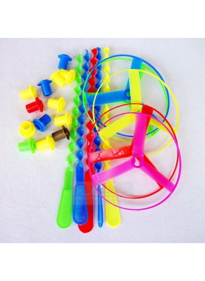 Flying Fairy Hand Push Flying Saucer Childhood Nostalgic Toys Children's Plastic Bamboo Dragonfly Stall Park Wholesale-Specifications:Medium (40 Multiples)  - Image 3
