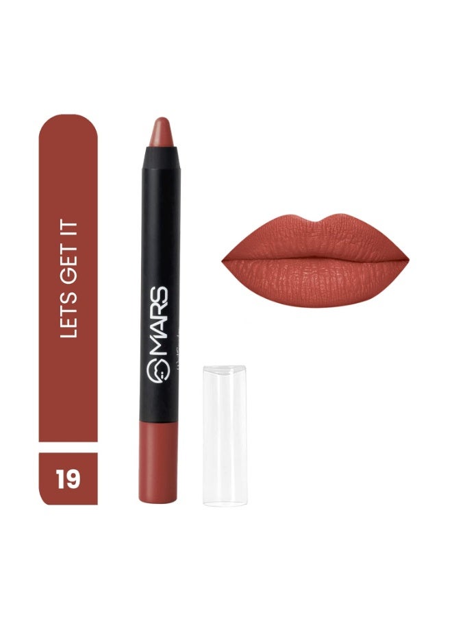 مارس أحمر شفاه مارس طويل الأمد يدوم حتى 12 ساعة | لمسة نهائية غير لامعة | مقاوم للماء | قلم تلوين الشفاه لن يتلطخ ولن يتزحزح (3.5 جم) (19-Let's Get It) - Image 2