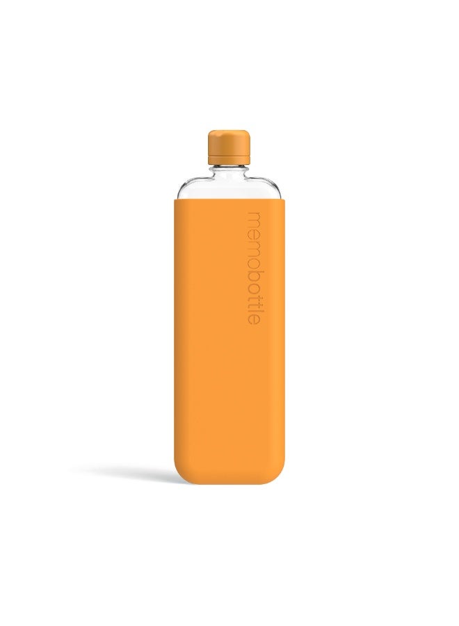 memobottle SLIM Bundle - 15oz (450ml) - Bottle, silicone sleeve & lid | Sleek, Slim & Flat Water Bottle for Bags & Laptops | BPA Free Tritan | Modern, Minimalist | Ideal for Daily Use - Image 1