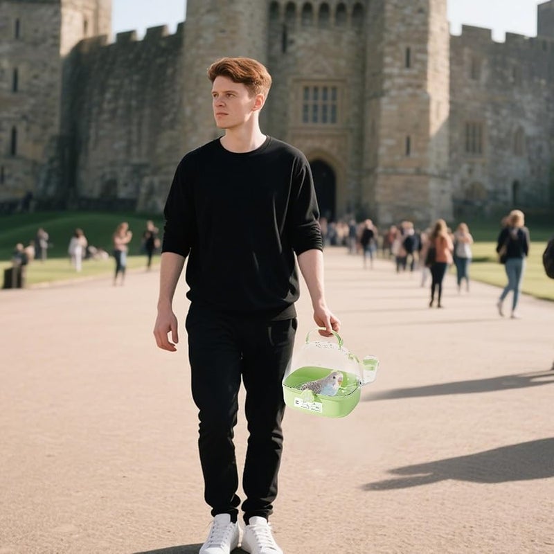 Green Bird Travel Carrier Lightweight Foldable Ventilated Pet Bag For Outdoor Walks Vet Visits - Image 5