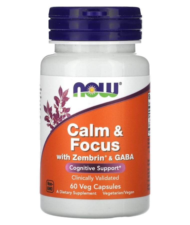 now Calm & Focus With Zembrin & GABA 60 Veg Capsules