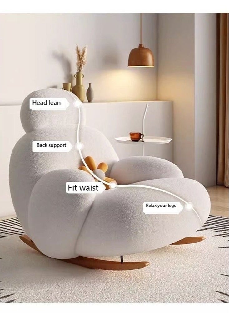 Raffine Modern Upholstered Recliner High Back Ergonomic Rocking Chair with Footrest Patio Rocking Chair Couch Lounge Single Sofa Chair for Balcony Outdoor Chair with Armrests(fully Assembled) - Image 2