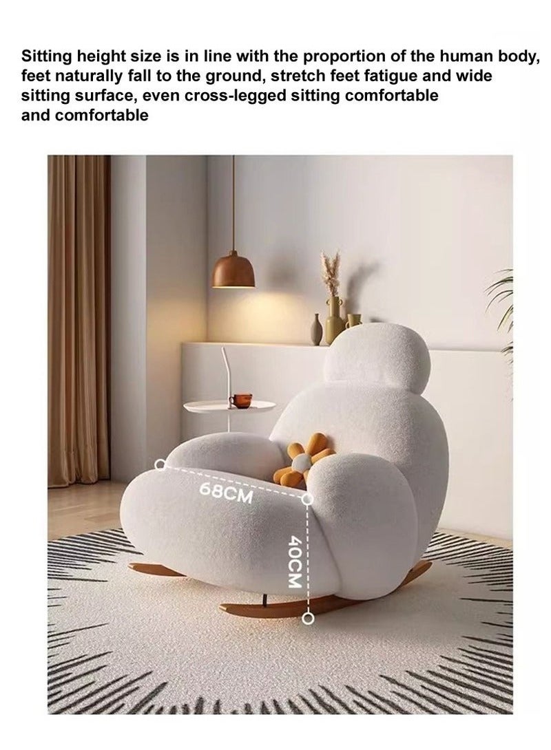 Raffine Modern Upholstered Recliner High Back Ergonomic Rocking Chair with Footrest Patio Rocking Chair Couch Lounge Single Sofa Chair for Balcony Outdoor Chair with Armrests(fully Assembled) - Image 5