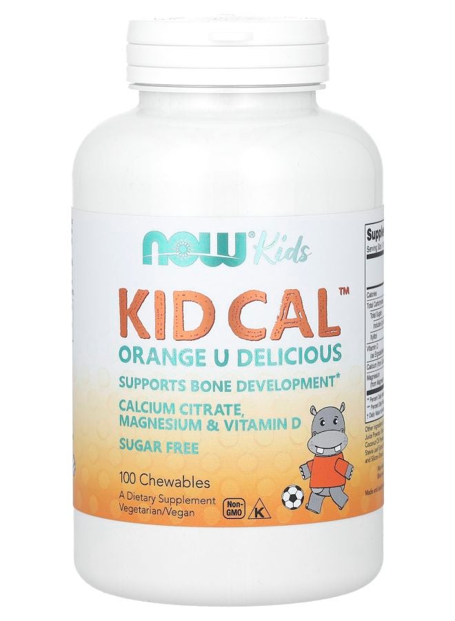now Kid Cal Orange 100 Chewables