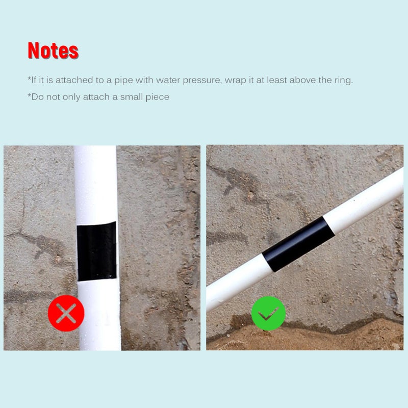 Waterproof Tape 10cm Black Flexible Watertight Sealing - Strong Adhesive Leakproof Patch for Pipe Bucket Basin Fish Tank Repair - Image 4