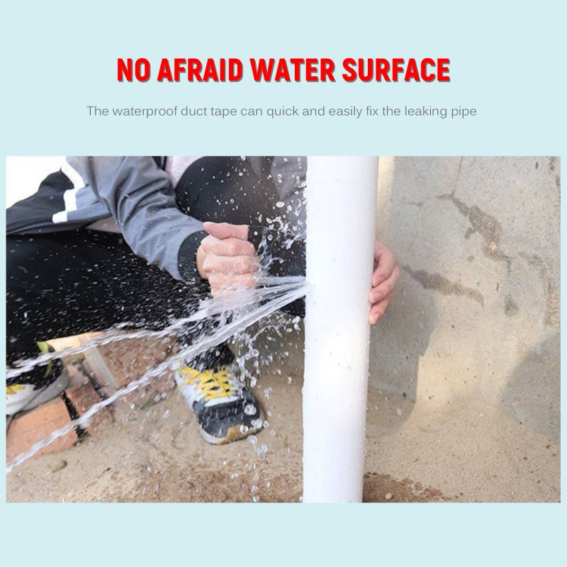 Waterproof Tape 10cm Black Flexible Watertight Sealing - Strong Adhesive Leakproof Patch for Pipe Bucket Basin Fish Tank Repair - Image 5