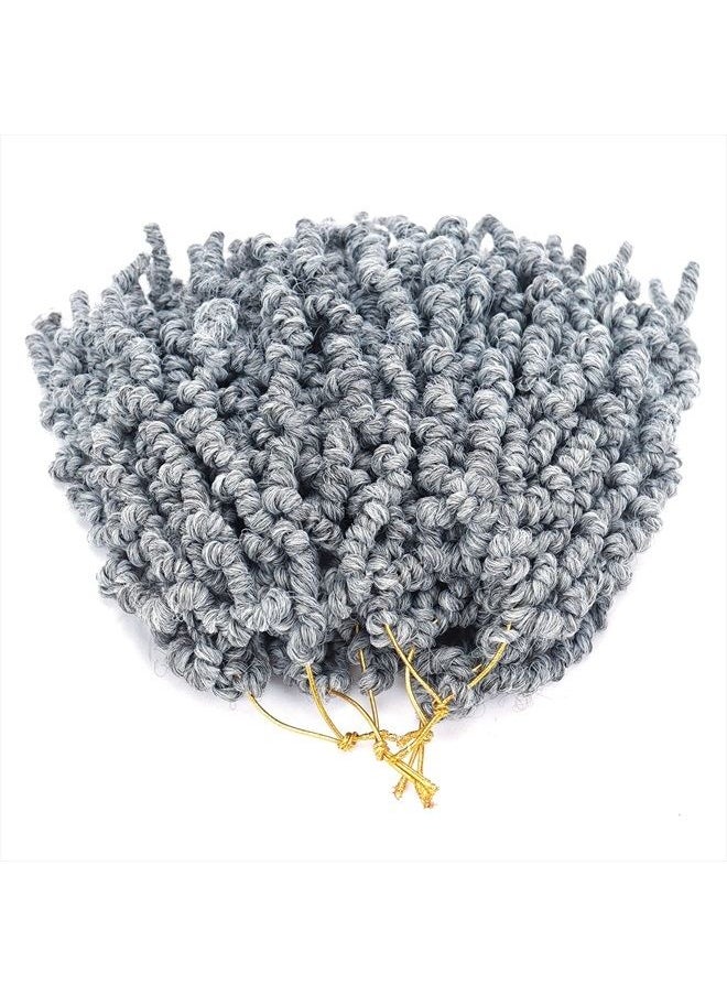 Liyate - Liyate 3 Packs Pretwisted Spring Twist Crochet Hair Short Curly Spring Twist Hair 8Inch 18 Strands/pack Spring Twists Fluffy Curly Twist Braiding Hair Pre-Twisted Passion Twist Crochet Braids(Gray) - Image 1