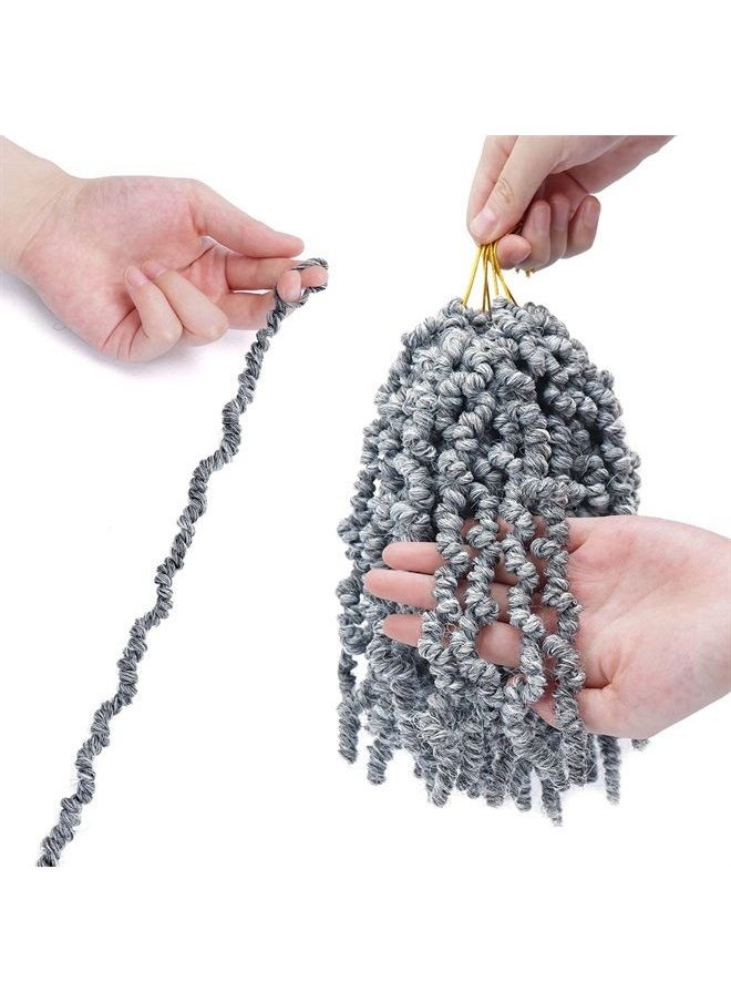 Liyate - Liyate 3 Packs Pretwisted Spring Twist Crochet Hair Short Curly Spring Twist Hair 8Inch 18 Strands/pack Spring Twists Fluffy Curly Twist Braiding Hair Pre-Twisted Passion Twist Crochet Braids(Gray) - Image 1
