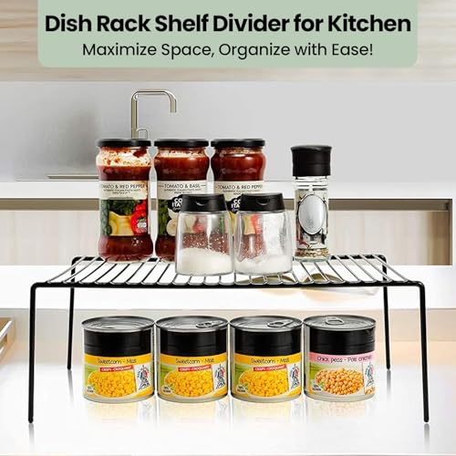 WonderStand RACKO (Set of 2) | GI Steel Multipurpose Dish Rack Shelf Divider for Kitchen Cabinets/Plate Stand/Utensil Rack - Image 2