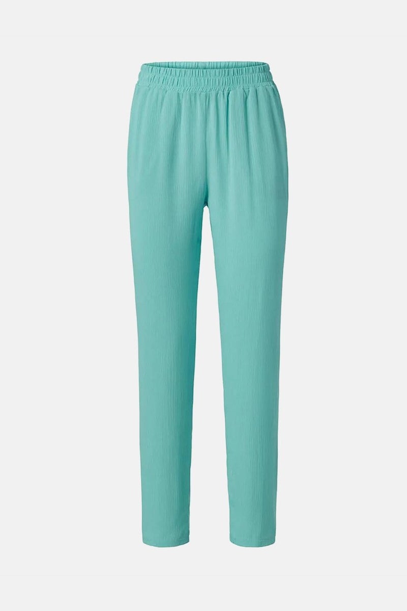 Tchibo Women Pull On Solid Trouser Pants, Turquoise  - Image 2