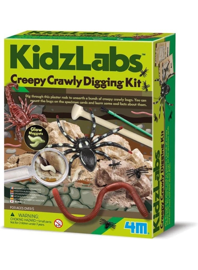 4M KidzLabs Creepy Crawlies Digging Kit – Excavate & Discover 5 Colorful Insect Replicas Hidden in Plaster | STEM Science Activity for Curious Kids Ages 5+ / 00-03397 - Image 1