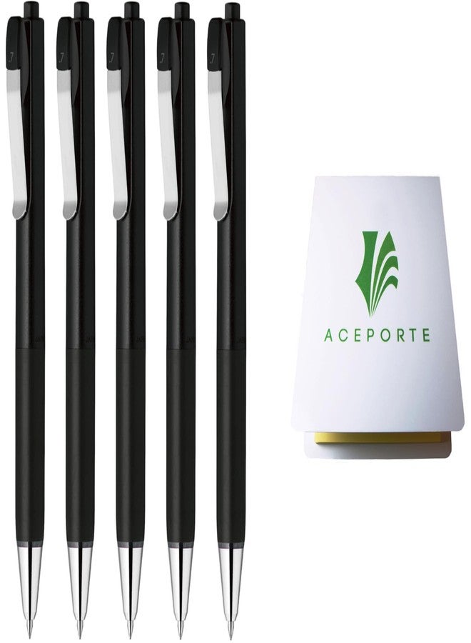 QULLITY ZEBRA bLen U 0.5mm Ballpoint Pen Black 5 Pack, Sticky Notes Set - Image 1