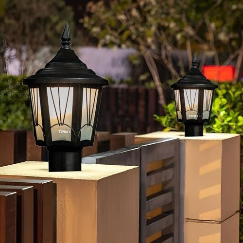 RBSK Metal and Glass Modern Desing Gate Light for Home Waterproof | Lamps for Main Gate | Pillar Light | Outdoor Garden Light | (2550) (Bulb Not Included) (Pack of 2) - Image 2