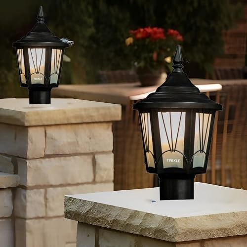 RBSK Metal and Glass Modern Desing Gate Light for Home Waterproof | Lamps for Main Gate | Pillar Light | Outdoor Garden Light | (2550) (Bulb Not Included) (Pack of 2) - Image 1