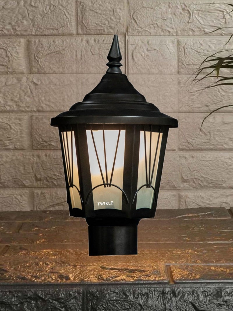 RBSK Metal and Glass Modern Desing Gate Light for Home Waterproof | Lamps for Main Gate | Pillar Light | Outdoor Garden Light | (2550) (Bulb Not Included) (Pack of 2) - Image 5