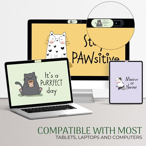 MESMOS Webcam Cover Slide, Cat Lovers Gifts for Women, Cat Lover Themed Thing, Mom Gifts for Women, Laptop Camera Cover Slide Cute (Large) - Image 2