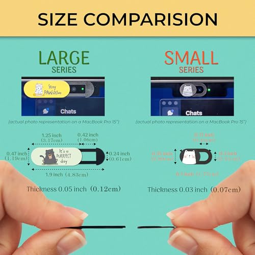 MESMOS Webcam Cover Slide, Cat Lovers Gifts for Women, Cat Lover Themed Thing, Mom Gifts for Women, Laptop Camera Cover Slide Cute (Large) - Image 3