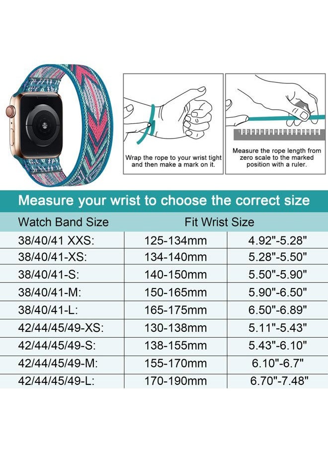 HILIMNY - HILIMINY 10 Pack Stretchy Solo Loop Bands Compatible With Apple Watch 42mm 44mm 45mm 49mm, Elastic Braided Nylon Sport Straps for iWatch Ultra 1 2 SE Series 9 8 7 6 5 4 3 2 1, Men Women, B M - Image 1