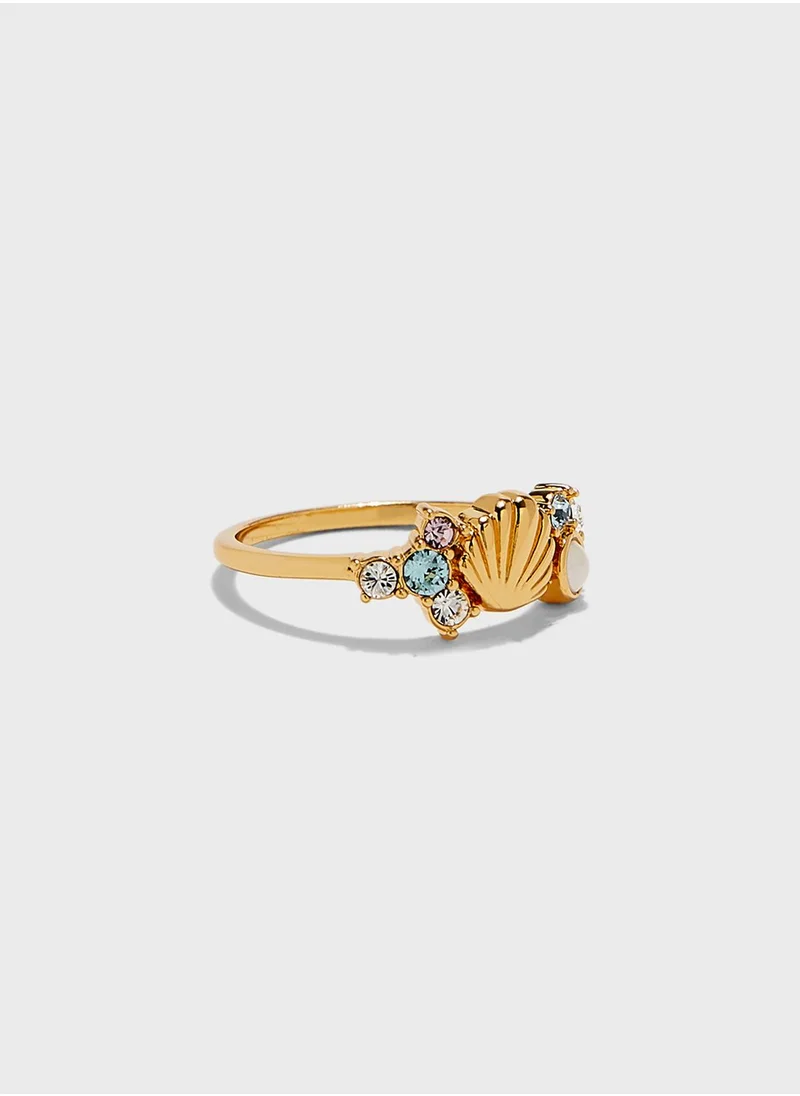 OLIVIA BURTON Under The Sea Sparkle Shell Ring (S-M-L)