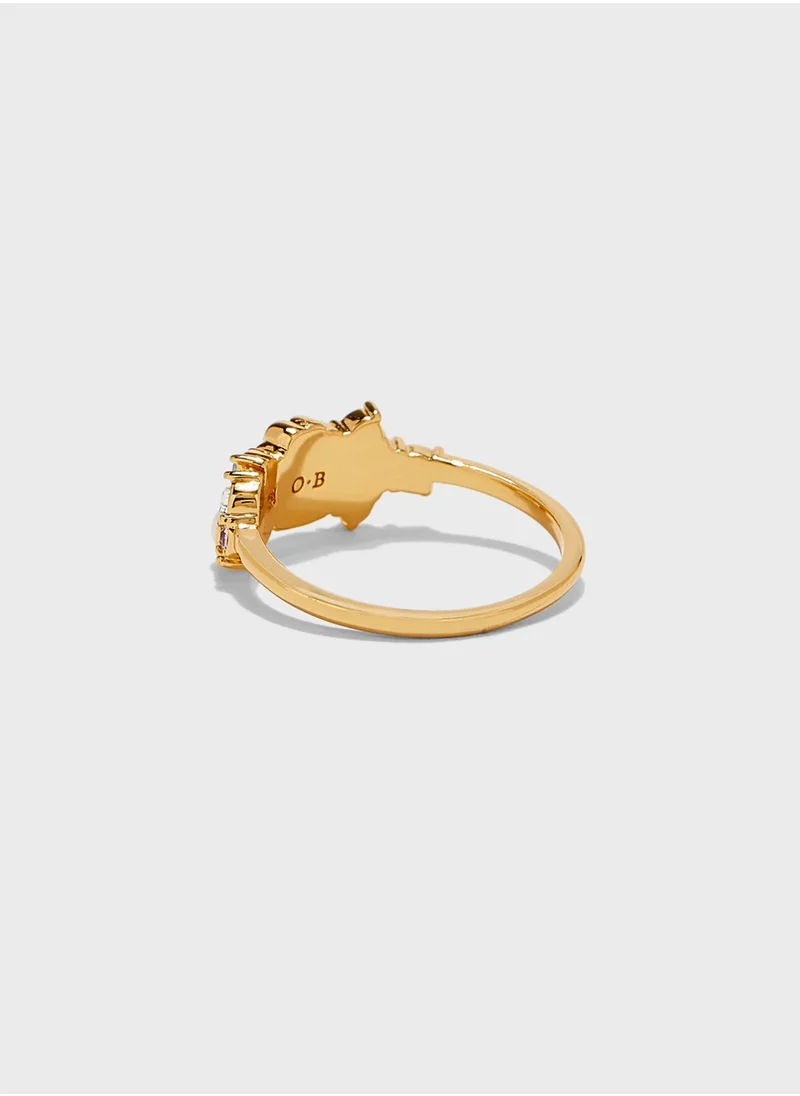 OLIVIA BURTON Under The Sea Sparkle Shell Ring (S-M-L)
