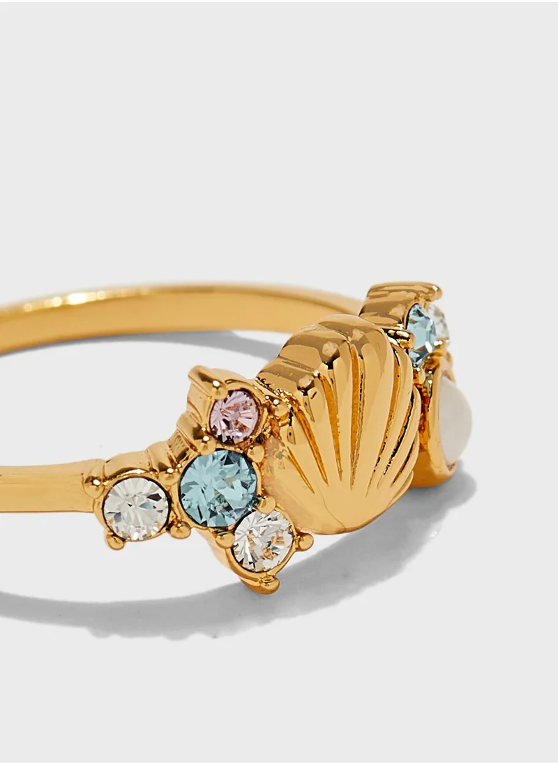 OLIVIA BURTON Under The Sea Sparkle Shell Ring (S-M-L)