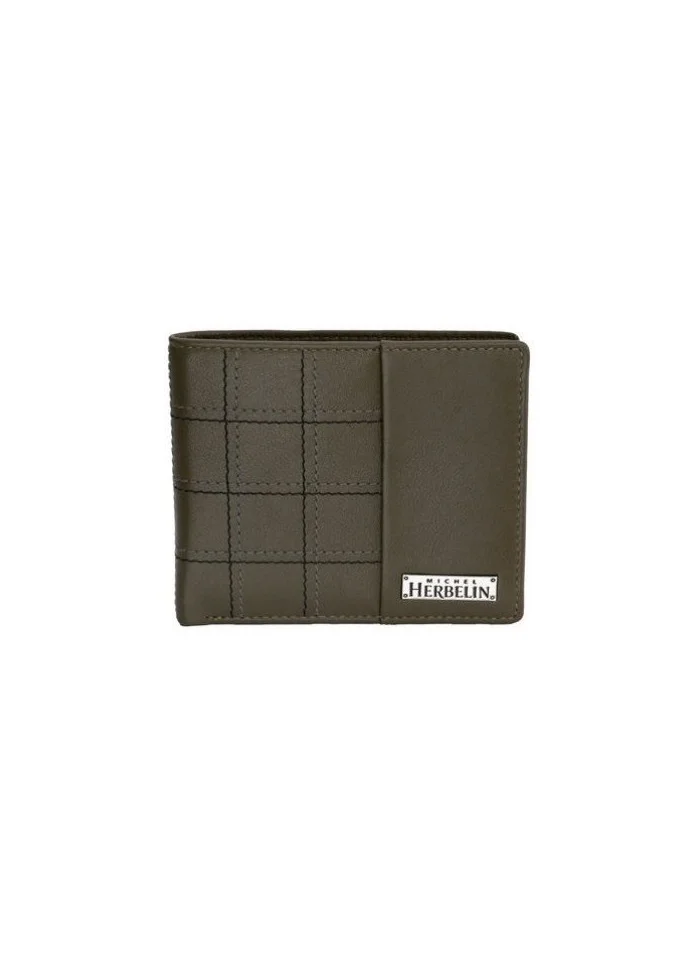 ميشيل هيربيلين Slim Wallet Olive Green for Men's