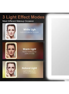 COSMIRROR Makeup Vanity Mirror With 3 Color Lighting, Lighted Makeup Mirror With 72 Led Lights And 10X Magnifying Mirror, Dual Power Supply, 180 Degree Rotation Cosmetic Tabletop Light Up Mirrors  - Image 2