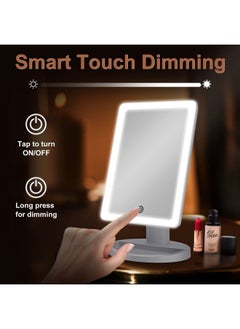 COSMIRROR Makeup Vanity Mirror With 3 Color Lighting, Lighted Makeup Mirror With 72 Led Lights And 10X Magnifying Mirror, Dual Power Supply, 180 Degree Rotation Cosmetic Tabletop Light Up Mirrors  - Image 3