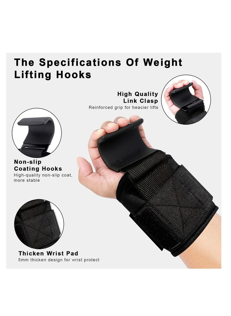 Cool Baby Style Weightlifting Hooks with Wrist Straps, Heavy-Duty Steel Deadlift Hooks, Thick Padded Non-Slip Grip, Neoprene Wrist Support – Perfect for Pull-Ups, Deadlifts & Strength Training (1 Pair) - Image 2