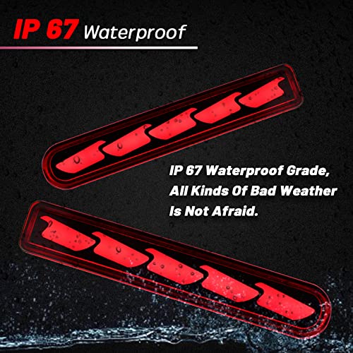PGTOPONE DRL Red Lens LED Rear Fog Daytime Running Lamp Dynamic Sequential LED Turn Signal Light Function Compatible with Toyota FJ Cruiser 2007-2022 Accessories（U Style） - Image 4