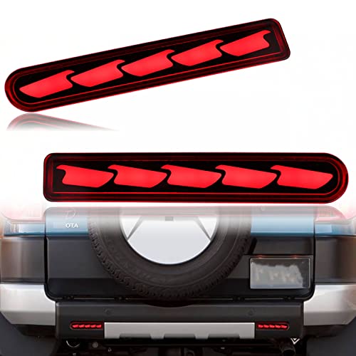 PGTOPONE DRL Red Lens LED Rear Fog Daytime Running Lamp Dynamic Sequential LED Turn Signal Light Function Compatible with Toyota FJ Cruiser 2007-2022 Accessories（U Style） - Image 1
