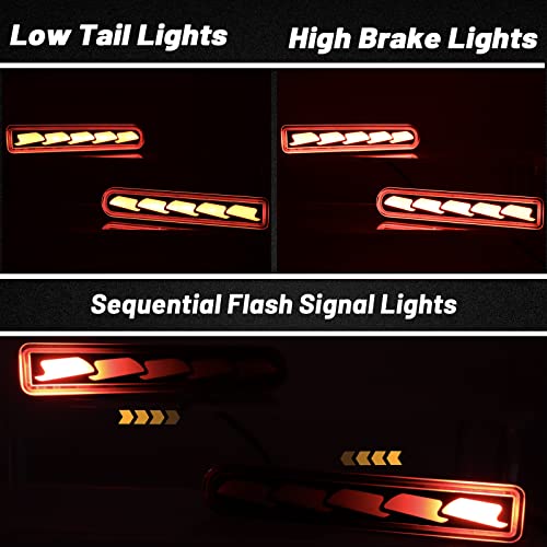 PGTOPONE DRL Red Lens LED Rear Fog Daytime Running Lamp Dynamic Sequential LED Turn Signal Light Function Compatible with Toyota FJ Cruiser 2007-2022 Accessories（U Style） - Image 3